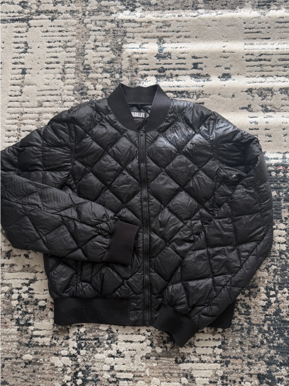 Aritzia Parklife Black Quilted Bomber Jacket